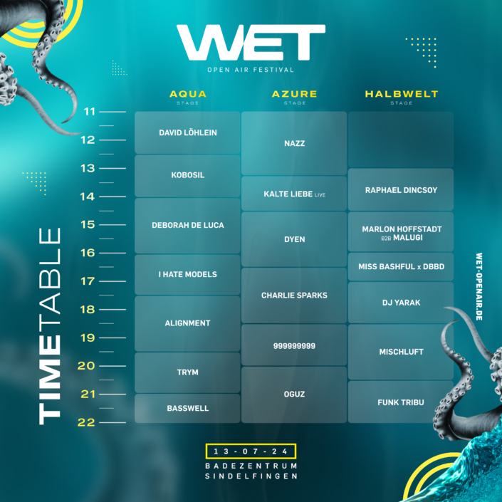 WET Timetable